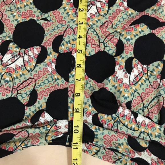 Lularoe Disney OS Womens One Size Leggings Minnie Mouse Green Red Black - Picture 5 of 7